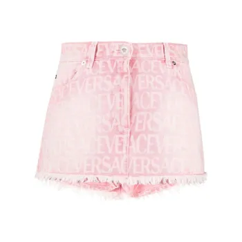 VERSACE Denim Shorts 'Black/VERSACE Gold'
