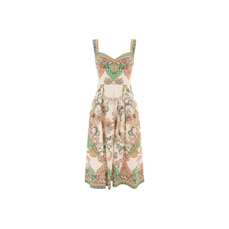 ETRO Pleated Printed Midi Dress-0