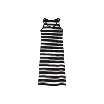 SHUIYUNJIAN Sleeveless Dress Women's Sapphire Black Stripes
