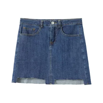 A head of Agua Denim Short Skirts Women's Blue