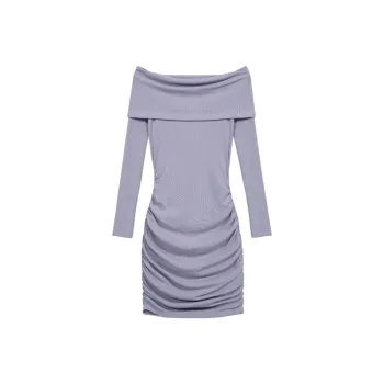 DOKZB Long Sleeved Dress Women's Purple