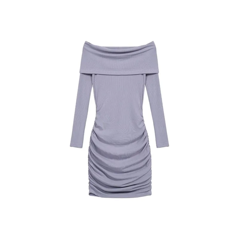 DOKZB Long Sleeved Dress Women's Purple-0