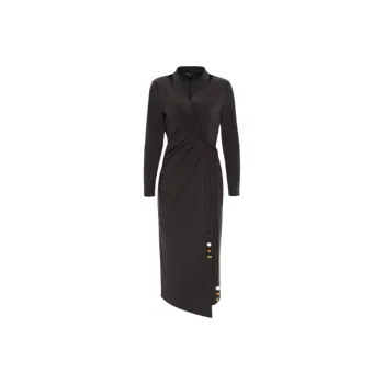 IDPAN Long Sleeved Dress Women's Dark Coffee