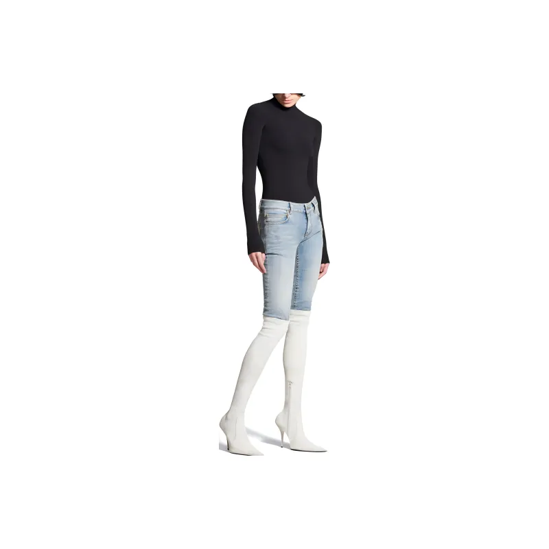 Balenciaga FW24 Jeans Slim Fit Women's Light Blue-0