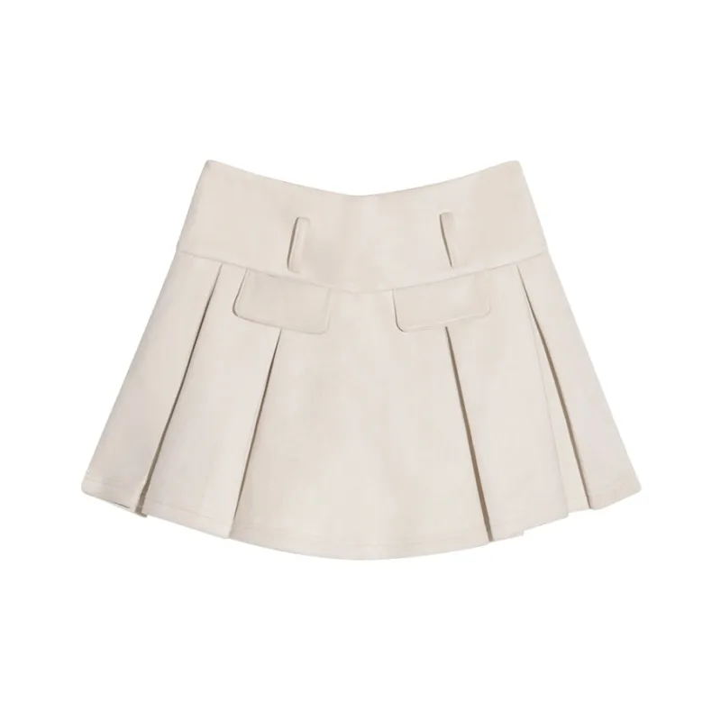 Wahju Casual Short Skirts Women's Cream Apricot-0