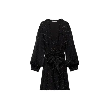 ZARA Long-Sleeved Dresses Women's Black