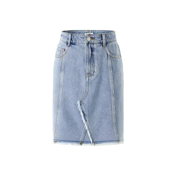 GIORZIO Denim Short Skirts Women's Light Blue
