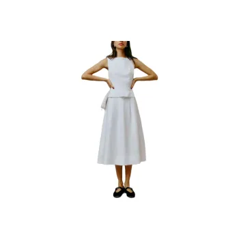 REFORMATION Moya Linen Two Piece Skirt Set Women's White
