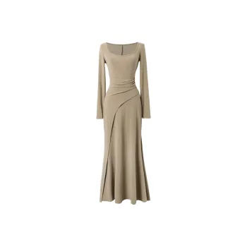 Incolore Long Sleeved Dress Women's Tea Brown