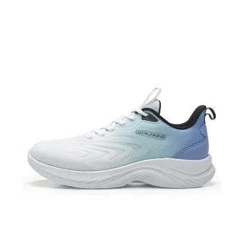 QIAODAN Anti Slip Wear Resistant Low Top Casual Running Shoes Men's White Blue