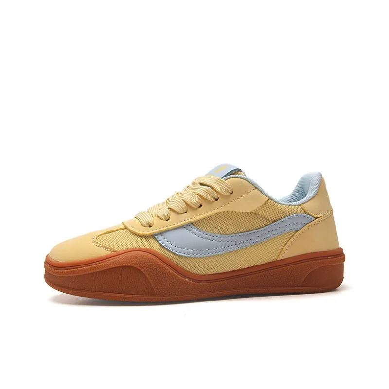 STUR YSN Abrasion Resistant Breathable Low Top Skateboard Shoes Women's Yellow Blue-0