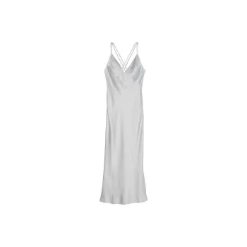 Victoria's Secret Twinkle Strap Satin Long Slip Dress/SILVER PEARL Slip Dresses Women's Silver Pearls