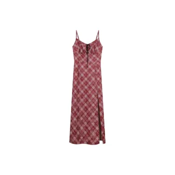 ANNIBUHUO 2024 Early Autumn New Arrival Slip Dresses Women's Red