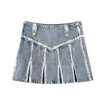 CHUU Casual Short Skirts Women's Denim Blue