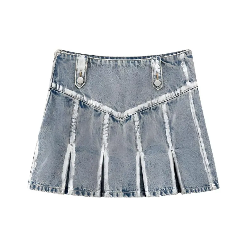 CHUU Casual Short Skirts Women's Denim Blue-0