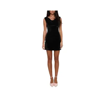 PRINCESS POLLY SAUVAGE COWL MINI DRESS Sleeveless Dress Women's BLACK/Black