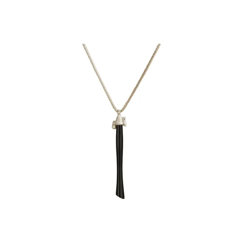 OLIO E ACETO 925 Sterling Silver Necklaces Unisex Black/Gray-0