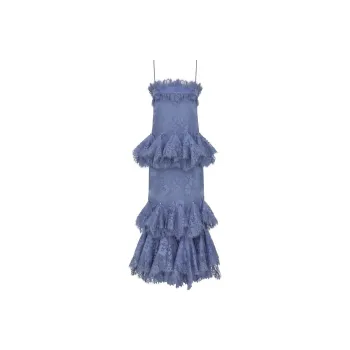 Zimmermann FW24 Slip Dresses Women's Gray Blue