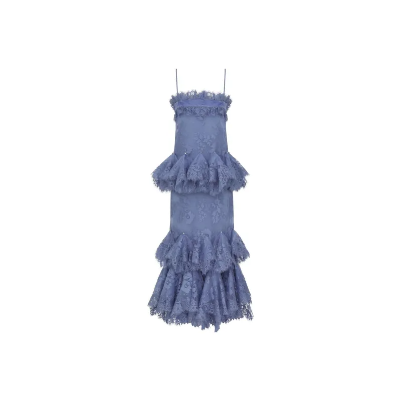 Zimmermann FW24 Slip Dresses Women's Gray Blue-0