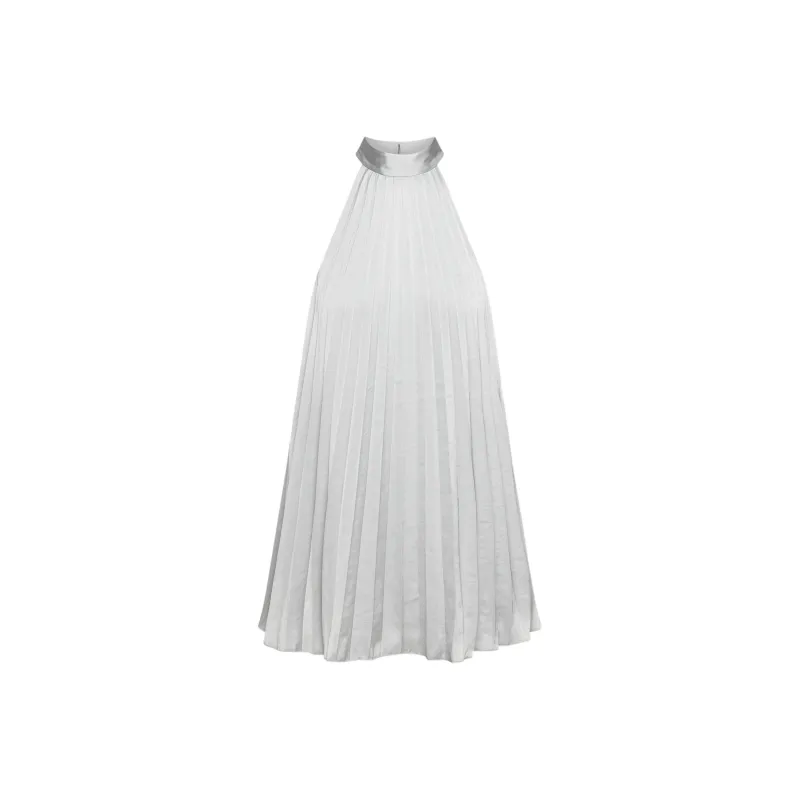 ARITZIA Wilfred Marlene Satin Dress Sleeveless Dress Women's Chrome Grey-0