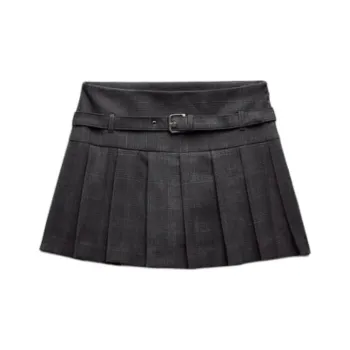 ZARA Casual Shorts Skirt Style Women's Gray