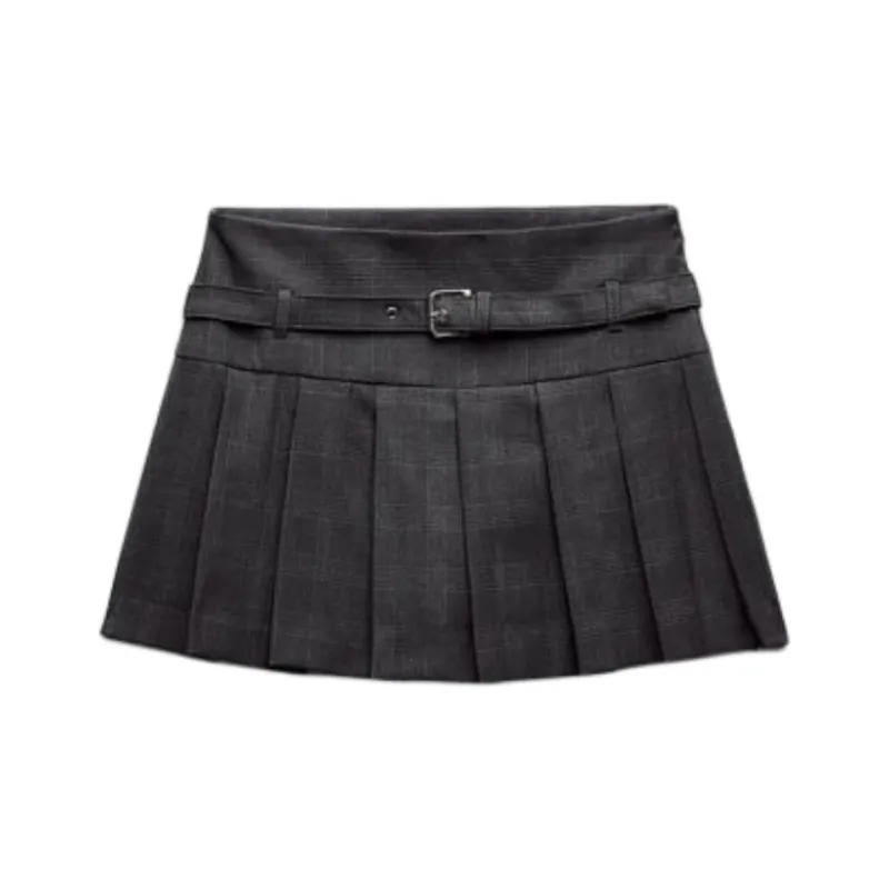 ZARA Casual Shorts Skirt Style Women's Gray-0