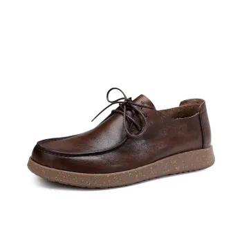 Voguhomme Men's Casual Shoes Men Low Top Brown