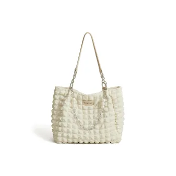 CinvaiKrose Fabric Tote Bag, Shoulder Bag Large Size Women's Ecru