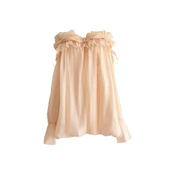 Udon House Long Sleeved Dress Women's Smoky Nude