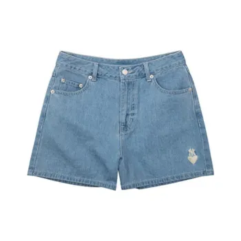 MLB MOCO Love Series Denim Shorts Women's Light Blue
