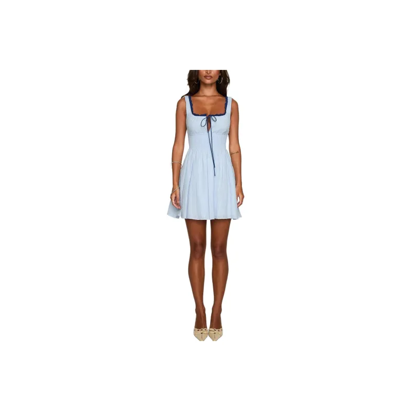 PRINCESS POLLY Natilda Mini Dress Slip Dresses Women's Blue/Blue-0