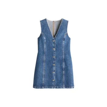 H&M Sleeveless Dress Women's Light Denim Blue