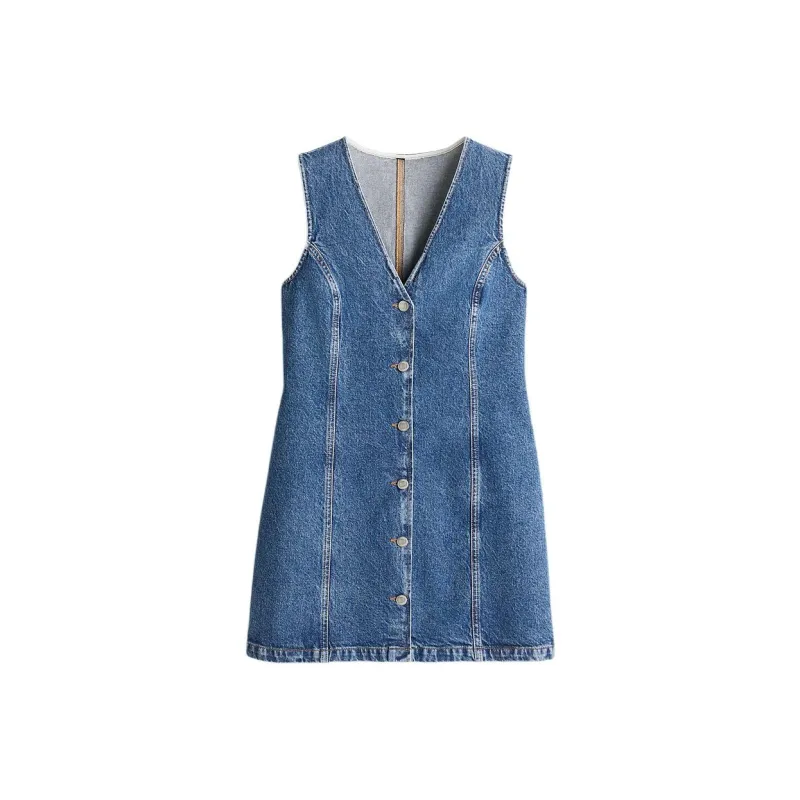 H&M Sleeveless Dress Women's Light Denim Blue-0