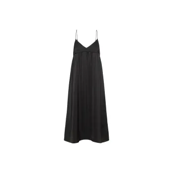ARITZIA Wilfred Lover Satin Midi Dress Slip Dresses Women's Black