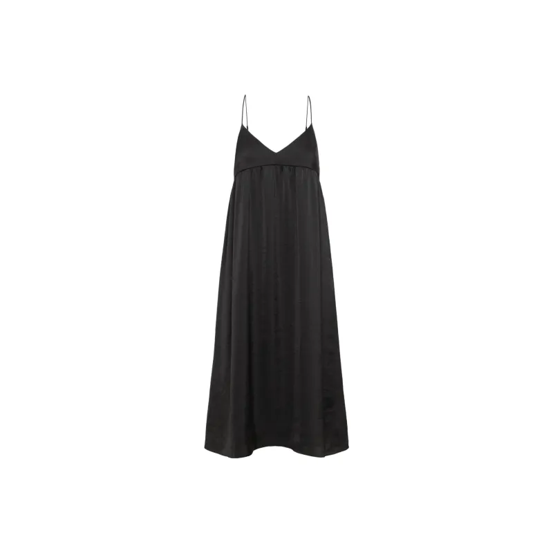 ARITZIA Wilfred Lover Satin Midi Dress Slip Dresses Women's Black-0