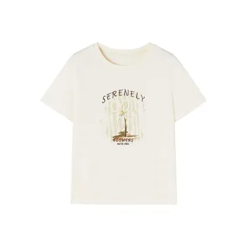 XIANGYING T Shirts Women's Ecru