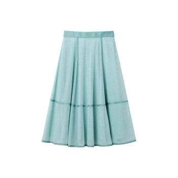 OVV Casual Long Skirts Women's Mint Green Solid Color 16