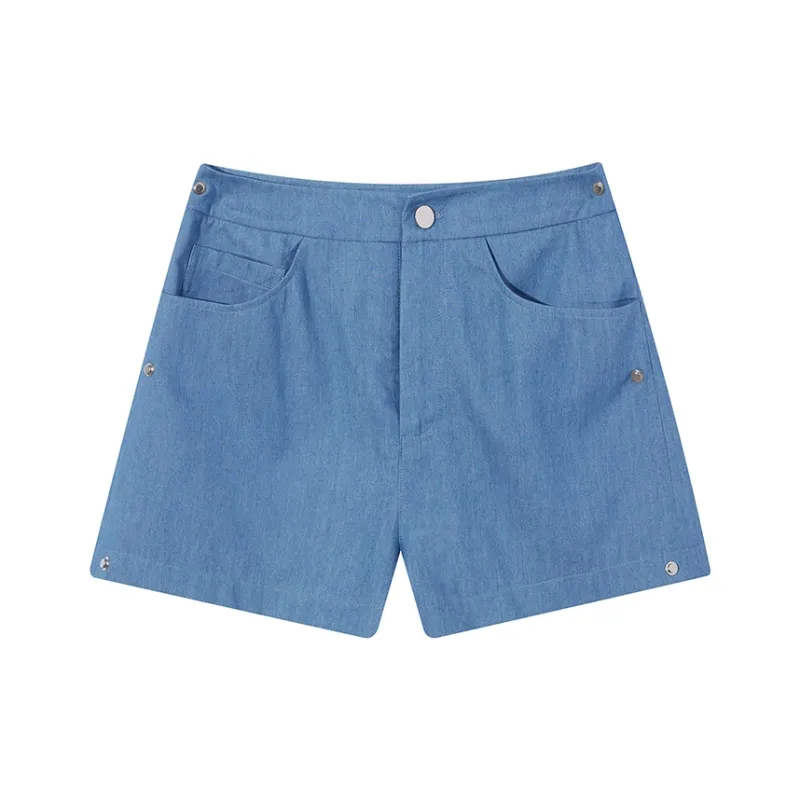 Ouyang Denim Shorts Women's Denim Blue-0