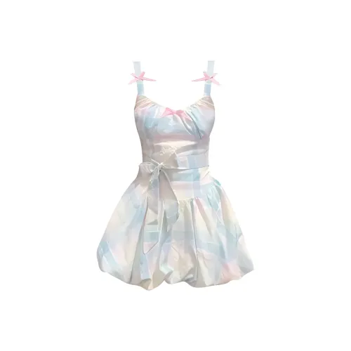 COVT Slip Dresses Women's Rainbow Plaid Camisole Dress