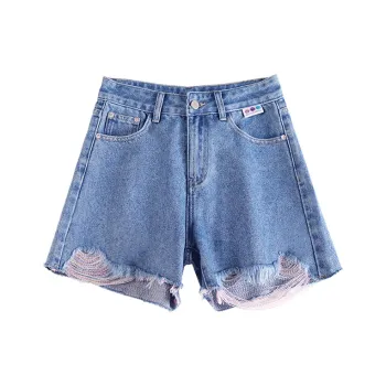MITUAN Denim Shorts Women's Blue