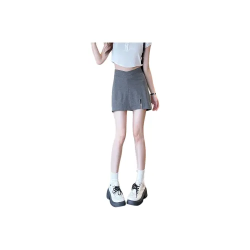 Tonlion Casual Short Skirts Women's Dark Heather Gray