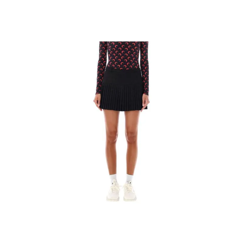Marine Serre Diamond Jacquard Pleated Mini Skirt-0
