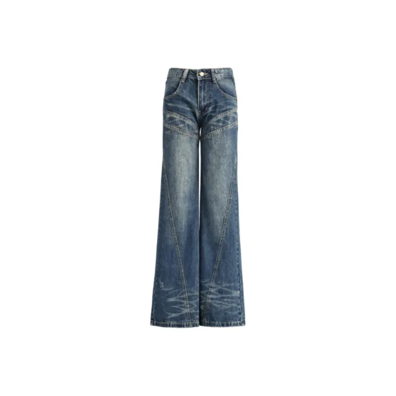 YINLEI Jeans Women's Vintage Blue-0