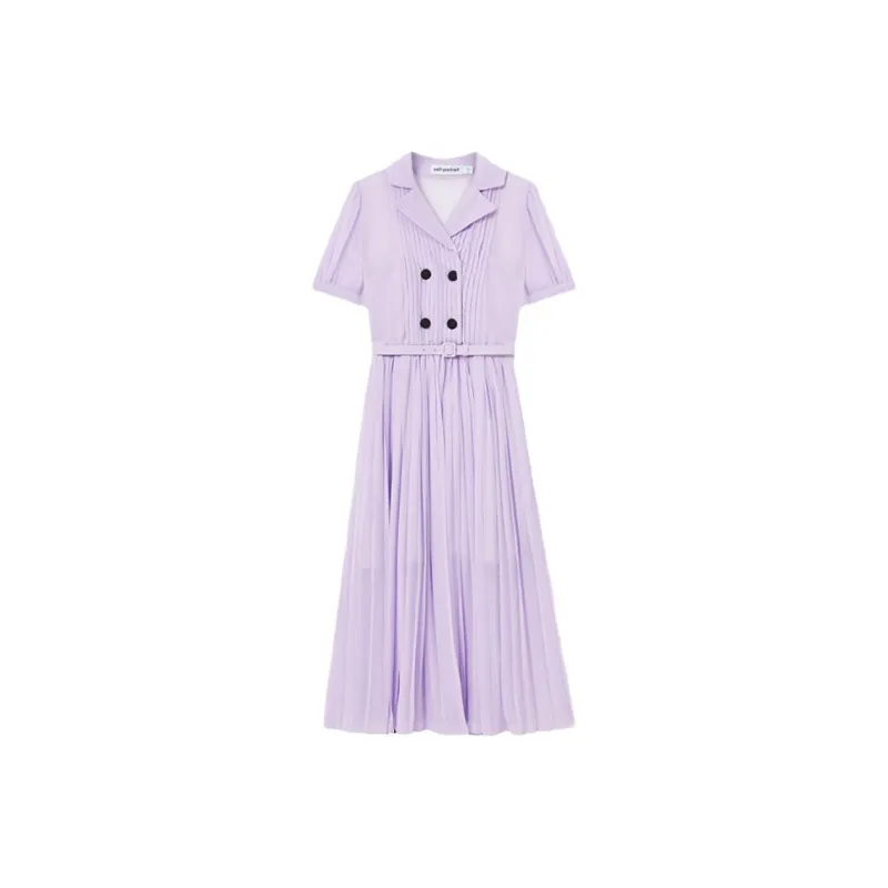 Self portrait Short Sleeved Dress Women's Lilac Purple-0