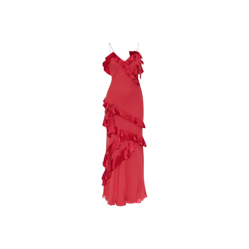 LOVESHACKFANCY Ruffle Cascade Maxi Dress-0