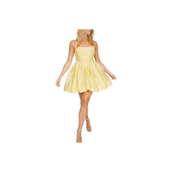 NASTY GAL Corset Laced Back Mini Dress Slip Dresses Women's Lemon