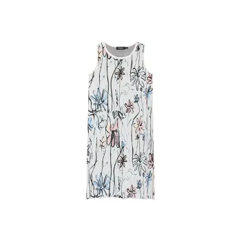 Desigual Sleeveless Dress Women's White Base Print