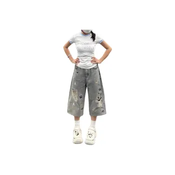 TELENT Denim Shorts Unisex Gray