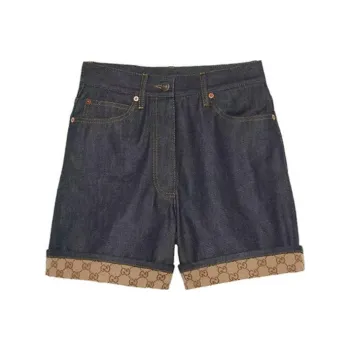 GUCCI Denim Shorts Women's Blue