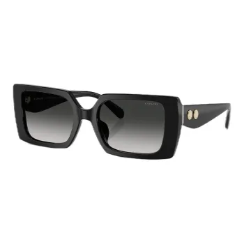 COACH Plate Frame Square Sunglasses Unisex Black